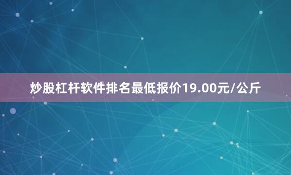炒股杠杆软件排名最低报价19.00元/公斤